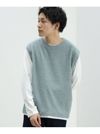 【SALE／30%OFF】起毛 フェイクレイヤー ベスト ロングスリーブ Tシャツ BEAMS HEART MEN ビームス アウトレット トップス カットソー・Tシャツ グレー グリーン ベージュ【RBA_E】【送料無料】[Rakuten Fashion]