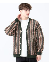 【SALE／50%OFF】ストライプ メッシュ カーディガン(Tシャツセット) BEAMS HEART MEN ビームス アウトレット トップス カーディガン グリーン ブラック【RBA_E】【送料無料】[Rakuten Fashion]