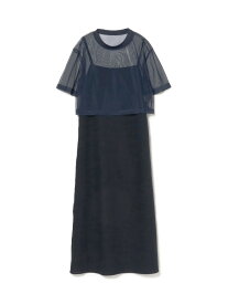 【SALE／50%OFF】メッシュ プルオーバー / ジャカード ワンピース B:MING by BEAMS ビームス アウトレット ワンピース・ドレス ワンピース ネイビー ブラック【RBA_E】【送料無料】[Rakuten Fashion]