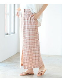 【SALE／50%OFF】BEAMS HEART / ギンガム タイトスカート BEAMS HEART ビームス アウトレット スカート ロング・マキシスカート ネイビー オレンジ ブルー【RBA_E】[Rakuten Fashion]