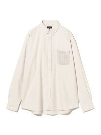 【SALE／50%OFF】ケーブルニットポケット シャツ BEAMS ビームス アウトレット トップス シャツ・ブラウス ホワイト グレー【RBA_E】【送料無料】[Rakuten Fashion]