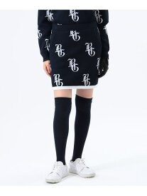【SALE／60%OFF】＜WOMEN＞ORANGE LABEL / NYロゴ 総柄 ニットスカート BEAMS GOLF ORANGE LABEL ビームス アウトレット スカート その他のスカート ネイビー オレンジ【RBA_E】【送料無料】[Rakuten Fashion]