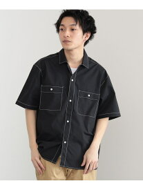 【SALE／50%OFF】BEAMS HEART / ステッチ ショートスリーブ シャツ BEAMS HEART MEN ビームス アウトレット トップス シャツ・ブラウス ベージュ ブラック【RBA_E】[Rakuten Fashion]