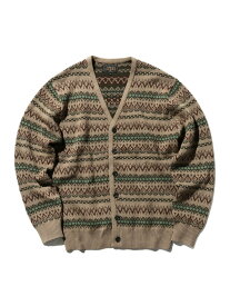 【SALE／60%OFF】フェアアイル ジャカード ストライプ カーディガン BEAMS PLUS ビームス アウトレット トップス カーディガン ホワイト ベージュ グリーン ブラック【RBA_E】【送料無料】[Rakuten Fashion]