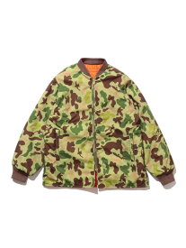 【SALE／30%OFF】アニマル プリント リバーシブル ワーク パフ ブルゾン BEAMS PLUS ビームス アウトレット ジャケット・アウター ブルゾン・ジャンパー グリーン カーキグリーン【RBA_E】【送料無料】[Rakuten Fashion]