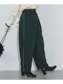 【SALE／40%OFF】サイド刺繍 カーブパンツ BEAMS HEART WOMEN ビームス アウトレット パンツ その他のパンツ グリーン ブラック【RBA_E】【送料無料】[Rakuten Fashion]