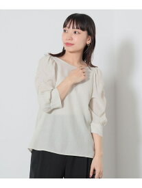 【SALE／40%OFF】ギャザースリーブ ブラウス BEAMS HEART WOMEN ビームス アウトレット トップス シャツ・ブラウス パープル ブラック【RBA_E】[Rakuten Fashion]