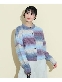 【SALE／40%OFF】グラデーション ニット カーディガン BEAMS HEART WOMEN ビームス アウトレット トップス カーディガン レッド ブルー ホワイト【RBA_E】【送料無料】[Rakuten Fashion]