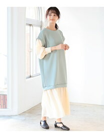 【SALE／70%OFF】BEAMS HEART / ドッキング コンビワンピース BEAMS HEART ビームス アウトレット ワンピース・ドレス その他のワンピース・ドレス ベージュ ホワイト グリーン【RBA_E】[Rakuten Fashion]