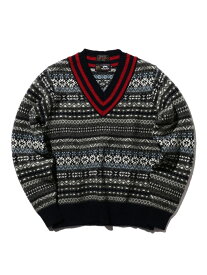 【SALE／60%OFF】【別注】gim / Fair Isle Cricket V-Neck Knit BEAMS PLUS ビームス アウトレット トップス ニット ネイビー グレー【RBA_E】【送料無料】[Rakuten Fashion]