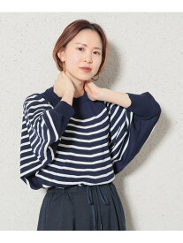 【SALE／40%OFF】ボーダー ポンチョ ニットプルオーバー BEAMS HEART WOMEN ビームス アウトレット トップス ニット ブラック ホワイト【RBA_E】【送料無料】[Rakuten Fashion]