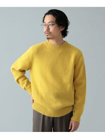 【SALE／50%OFF】シェットランド クルーネック ニット BEAMS F ビームス アウトレット トップス ニット ブラウン イエロー【RBA_E】【送料無料】[Rakuten Fashion]