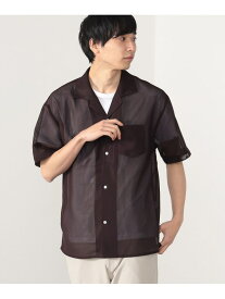 【SALE／70%OFF】BEAMS HEART / ポリエステル カラミ オープンカラー シャツ BEAMS HEART MEN ビームス アウトレット トップス シャツ・ブラウス ブラウン ネイビー【RBA_E】[Rakuten Fashion]