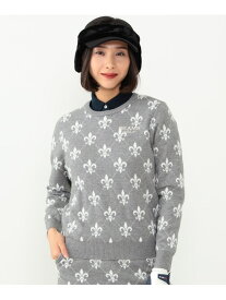 【SALE／60%OFF】PURPLE LABEL / クレスト 総柄ニット BEAMS GOLF PURPLE LABEL ビームス アウトレット トップス ニット ベージュ ネイビー【RBA_E】【送料無料】[Rakuten Fashion]