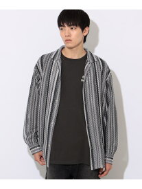 【SALE／40%OFF】ストライプ レース オープンカラー シャツ BEAMS HEART MEN ビームス アウトレット トップス シャツ・ブラウス ブルー グレー【RBA_E】【送料無料】[Rakuten Fashion]