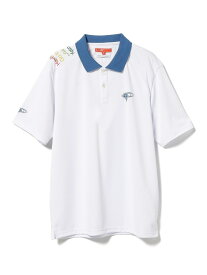【SALE／50%OFF】BEAMS GOLF ORANGE LABEL / バックメッセージ クレリックポロシャツ BEAMS GOLF ORANGE LABEL ビームス アウトレット トップス ポロシャツ ベージュ ネイビー ホワイト【RBA_E】【送料無料】[Rakuten Fashion]