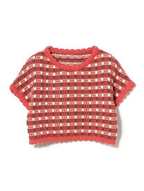 【SALE／40%OFF】チェック ニット プルオーバー(90~140cm) B:MING by BEAMS ビームス アウトレット トップス ニット ネイビー レッド【RBA_E】[Rakuten Fashion]