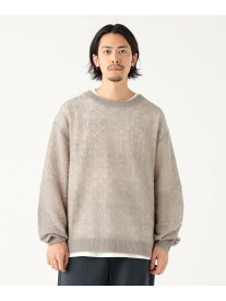 【SALE／70%OFF】7ゲージ メッシュ クルーネック ニット B:MING by BEAMS ビームス アウトレット トップス ニット グレー ブラック【RBA_E】[Rakuten Fashion]