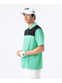【SALE／50%OFF】ORANGE LABEL / フレックスドライ 襟裏ジャカード ハーフジップ ポロシャツ BEAMS GOLF ORANGE LABEL ビームス アウトレット トップス ポロシャツ グリーン ネイビー ベージュ【RBA_E】【送料無料】[Rakuten Fashion]