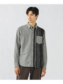 【SALE／50%OFF】ニット 切り替え ネルシャツ BEAMS HEART MEN ビームス アウトレット トップス シャツ・ブラウス グレー ネイビー【RBA_E】【送料無料】[Rakuten Fashion]