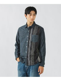 【SALE／50%OFF】ニット 切り替え ネルシャツ BEAMS HEART MEN ビームス アウトレット トップス シャツ・ブラウス グレー ネイビー【RBA_E】【送料無料】[Rakuten Fashion]