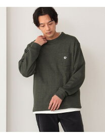【SALE／40%OFF】コーヒー刺繍 ワッフル ニットソー BEAMS HEART MEN ビームス アウトレット トップス カットソー・Tシャツ ネイビー グリーン ベージュ【RBA_E】[Rakuten Fashion]