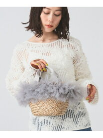 【SALE／40%OFF】フリル ビジュー カゴ バッグ Ray BEAMS ビームス アウトレット バッグ かごバッグ ブラック【RBA_E】【送料無料】[Rakuten Fashion]