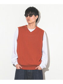 crepuscule / Stripe Mesh Vest BEAMS T ビームス アウトレット トップス ニット オレンジ ブラック【送料無料】[Rakuten Fashion]