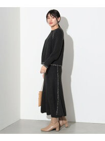 【SALE／50%OFF】配色 ハンドステッチ セットアップ(手洗い可能・セットアイテム) BEAMS HEART WOMEN ビームス アウトレット ワンピース・ドレス ワンピース ブラック ブルー【RBA_E】【送料無料】[Rakuten Fashion]