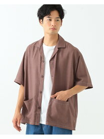 【SALE／70%OFF】BEAMS HEART / ステッチ オープンカラー ビッグシャツ BEAMS HEART ビームス アウトレット トップス シャツ・ブラウス ブラウン ブラック ベージュ【RBA_E】[Rakuten Fashion]