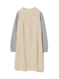 【SALE／40%OFF】パッチワーク風 ニットコンビ ワンピース BEAMS HEART WOMEN ビームス アウトレット ワンピース・ドレス その他のワンピース・ドレス ネイビー ホワイト【RBA_E】【送料無料】[Rakuten Fashion]