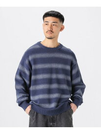 【SALE／60%OFF】7ゲージ プリントボーダー クルーネック ニット B:MING by BEAMS ビームス アウトレット トップス ニット ネイビー グリーン グレー【RBA_E】[Rakuten Fashion]