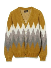 【SALE／60%OFF】BEAMS PLUS / 9ゲージ モヘヤ ジャカード シェブロン ストライプ カーディガン BEAMS MEN ビームス アウトレット トップス ニット ブラック イエロー【RBA_E】【送料無料】[Rakuten Fashion]