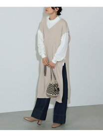 【SALE／60%OFF】ロングTシャツ * ニットベスト セット(手洗い可能) BEAMS HEART WOMEN ビームス アウトレット トップス ニット グレー グリーン【RBA_E】[Rakuten Fashion]