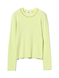 【SALE／60%OFF】RBS / リブ ハリヌキ ライン クルーネック トップス Ray BEAMS ビームス アウトレット トップス ニット ホワイト グリーン【RBA_E】【送料無料】[Rakuten Fashion]