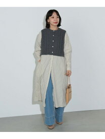 【SALE／40%OFF】ニットベスト * ストライプ柄ワンピース セット BEAMS HEART WOMEN ビームス アウトレット ワンピース・ドレス ワンピース ホワイト【RBA_E】【送料無料】[Rakuten Fashion]