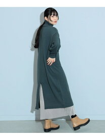 【SALE／40%OFF】ハイネックレイヤード ニットワンピース BEAMS HEART WOMEN ビームス アウトレット ワンピース・ドレス ワンピース グリーン ブラック ベージュ【RBA_E】【送料無料】[Rakuten Fashion]