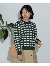【SALE／40%OFF】フクレ チェック ニット BEAMS HEART WOMEN ビームス アウトレット トップス ニット イエロー グリーン オレンジ【RBA_E】[Rakuten Fashion]