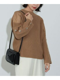 【SALE／40%OFF】袖ボタン ミリタリーニットプルオーバー(手洗い可能) BEAMS HEART WOMEN ビームス アウトレット トップス ニット ブラック グリーン ベージュ【RBA_E】[Rakuten Fashion]