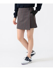 【SALE／50%OFF】PURPLE LABEL / 裏起毛 ストライプ ラップキュロット BEAMS GOLF PURPLE LABEL ビームス アウトレット パンツ キュロット パープル グレー【RBA_E】【送料無料】[Rakuten Fashion]