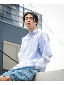 【SALE／70%OFF】BEAMS / フェイク レイヤード シャツ BEAMS ビームス アウトレット トップス シャツ・ブラウス ブルー ホワイト【RBA_E】[Rakuten Fashion]