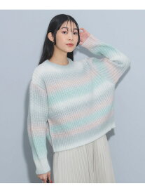 【SALE／40%OFF】グラデーション ニット プルオーバー BEAMS HEART WOMEN ビームス アウトレット トップス ニット ブルー ホワイト レッド【RBA_E】[Rakuten Fashion]