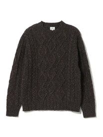 【SALE／70%OFF】BEAMS HEART / ネップ ケーブル クルーネックニット BEAMS HEART ビームス アウトレット トップス ニット カーキ ブラック【RBA_E】[Rakuten Fashion]