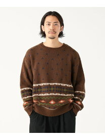 【SALE／70%OFF】3.5ゲージ フェアアイル ニット B:MING by BEAMS ビームス アウトレット トップス ニット ブラウン ネイビー【RBA_E】[Rakuten Fashion]