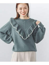 【SALE／30%OFF】フリル パイピング プルオーバー BEAMS HEART WOMEN ビームス アウトレット トップス ニット ホワイト ブラック グリーン【RBA_E】【送料無料】[Rakuten Fashion]