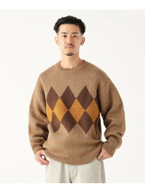【SALE／70%OFF】5ゲージ アーガイル ニット B:MING by BEAMS ビームス アウトレット トップス ニット グレー ブラウン【RBA_E】[Rakuten Fashion]
