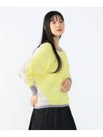 【SALE／50%OFF】ドルマン 配色 プルオーバー(手洗い可能) BEAMS HEART WOMEN ビームス アウトレット トップス ニット イエロー グレー ブルー【RBA_E】[Rakuten Fashion]