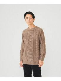 【SALE／40%OFF】5ゲージ ラムウール ケーブルニット BEAMS ビームス アウトレット トップス ニット ホワイト ベージュ【RBA_E】【送料無料】[Rakuten Fashion]