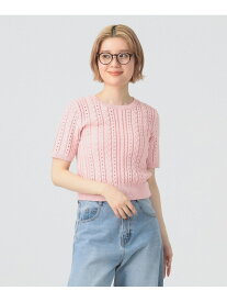 【SALE／50%OFF】ケーブル クルーネック ニット Ray BEAMS ビームス アウトレット トップス ニット ブルー ホワイト ピンク【RBA_E】【送料無料】[Rakuten Fashion]