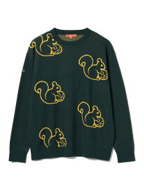 【SALE／50%OFF】ORANGE LABEL / リス総柄 プルオーバーニット BEAMS GOLF ORANGE LABEL ビームス アウトレット トップス ニット グリーン ブラック ネイビー【RBA_E】【送料無料】[Rakuten Fashion]